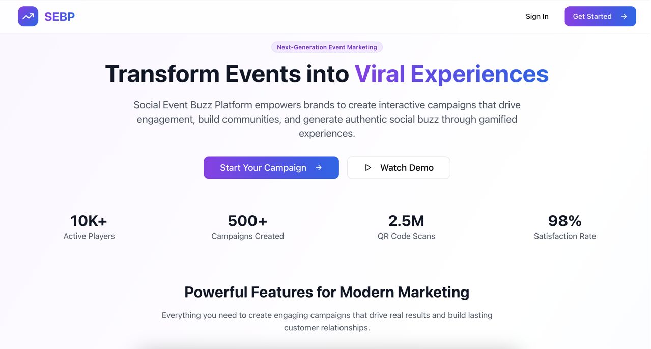Social Event Buzz Platform (SEBP): Gamify Your Campaigns, Amplify Your Social Reach